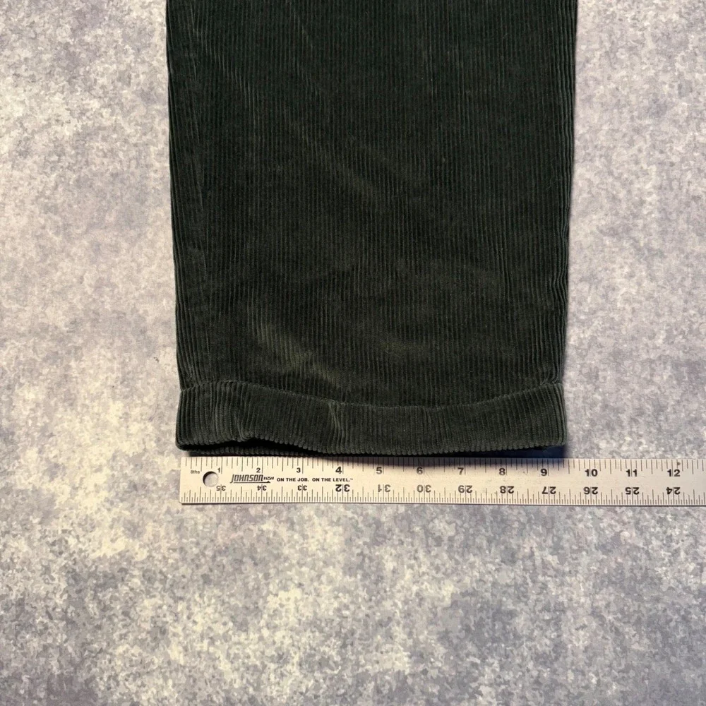 Brooks Brothers Elliot Mens Green Corduroy Pleated Pants W40 L32 Cotton Chinos